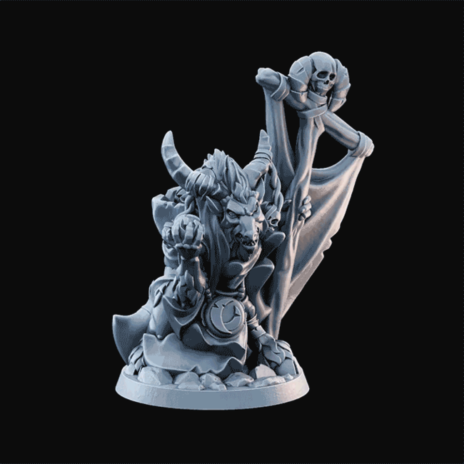 3D Printed Miniature - Goatman04 Shaman  - Dungeons & Dragons - Desolate Plains KS