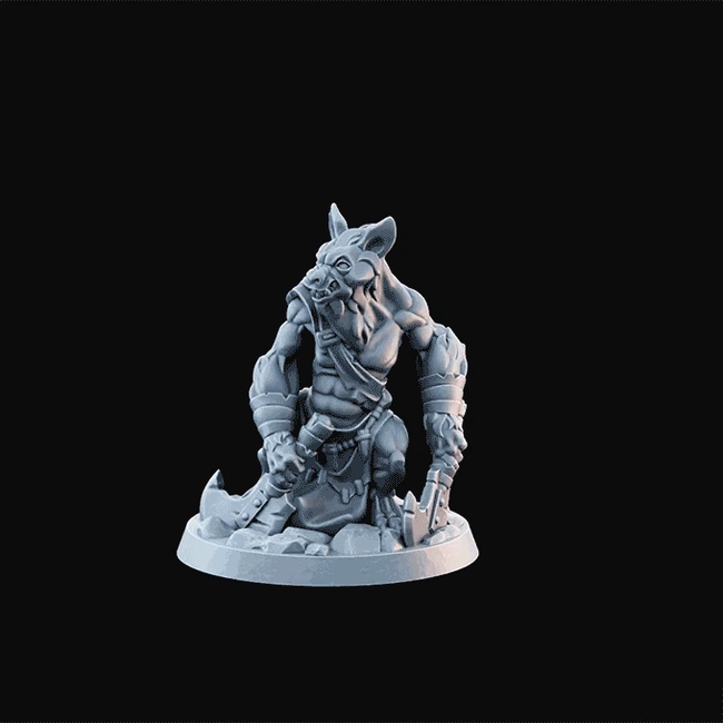 3D Printed Miniature - Hyenaman03  - Dungeons & Dragons - Desolate Plains KS