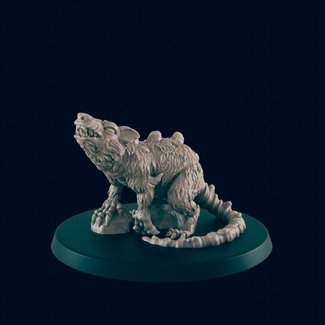 3D Printed Miniature - Giant Rat - Dungeons & Dragons - Beasts and Baddies KS