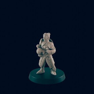 3D Printed Miniature - Guard Female - Dungeons & Dragons - Beasts and Baddies KS