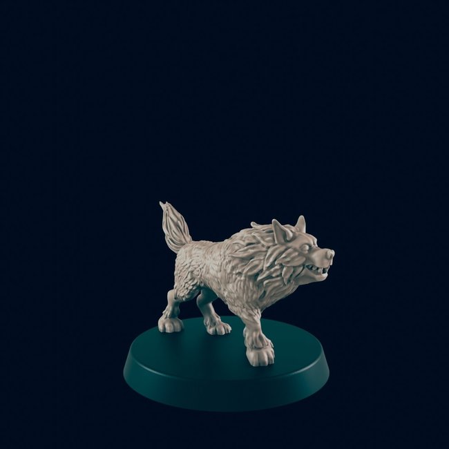 3D Printed Miniature - Wolf 1 - Dungeons & Dragons - Beasts and Baddies KS