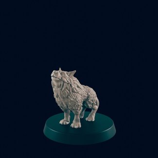 3D Printed Miniature - Wolf 2 - Dungeons & Dragons - Beasts and Baddies KS