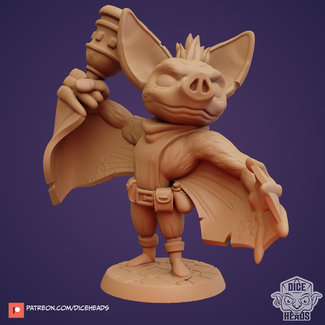 3D Printed Miniature - Bat Cleric - Dungeons & Dragons - Zoontalis KS