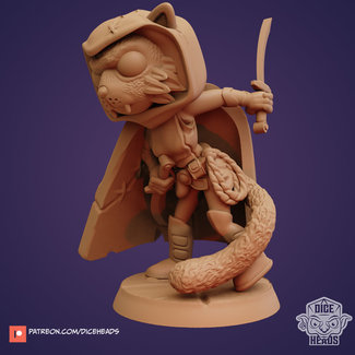 3D Printed Miniature - Cat Rogue - Dungeons & Dragons - Zoontalis KS