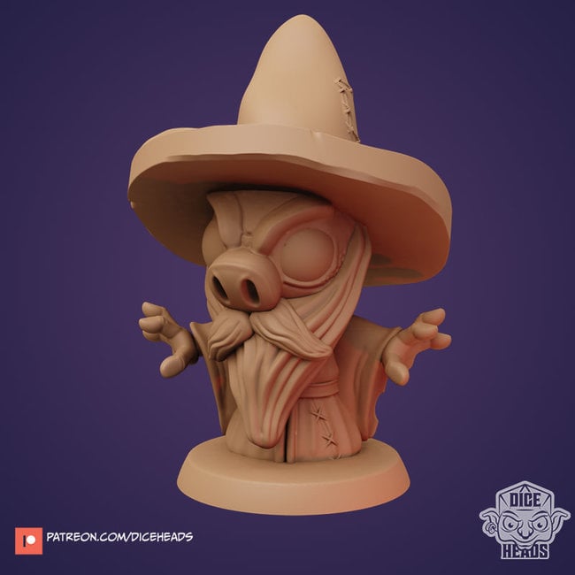 3D Printed Miniature - Duroc The Hedge Wizard - Dungeons & Dragons - Zoontalis KS