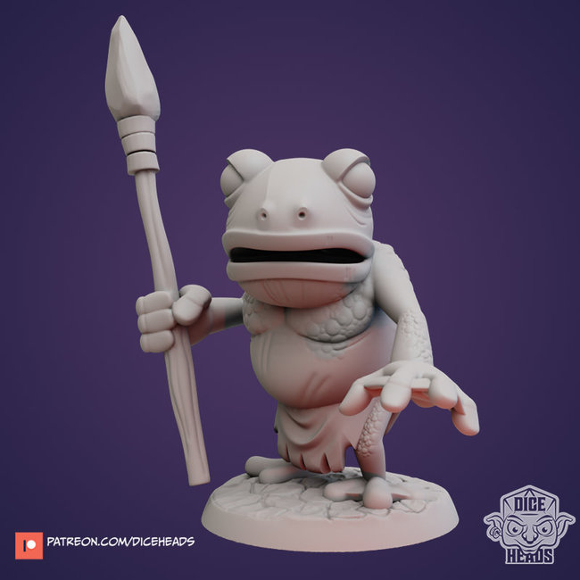 3D Printed Miniature - Frogfolk One - Dungeons & Dragons - Zoontalis KS