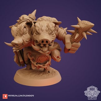 3D Printed Miniature - Hog Ettin - Dungeons & Dragons - Zoontalis KS