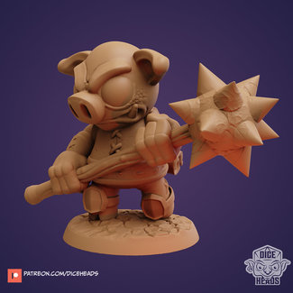 3D Printed Miniature - Smokey-Hogfolk Fighter - Dungeons & Dragons - Zoontalis KS