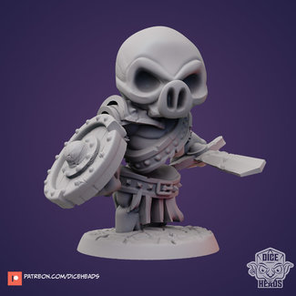 3D Printed Miniature - Hog Skeleton - Dungeons & Dragons - Zoontalis KS