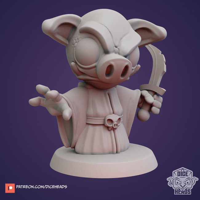 3D Printed Miniature - Hog Cultist - Dungeons & Dragons - Zoontalis KS