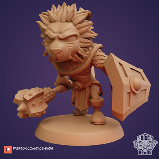 3D Printed Miniature - Lion Clerc - Dungeons & Dragons - Zoontalis KS