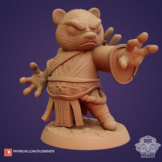 3D Printed Miniature - Panda Wizard - Dungeons & Dragons - Zoontalis KS