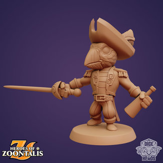 3D Printed Miniature - Puffin Swashbuckler - Dungeons & Dragons - Zoontalis KS