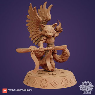 3D Printed Miniature - Reyn Kitsune God - Dungeons & Dragons - Zoontalis KS