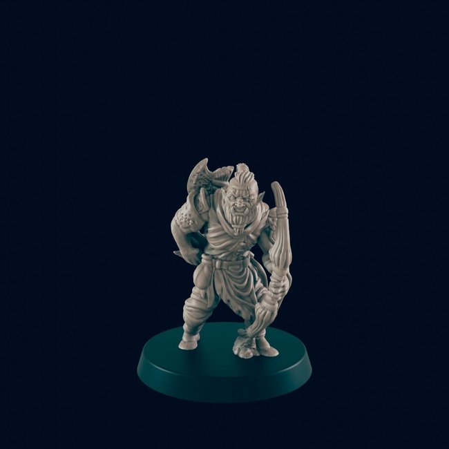 3D Printed Miniature - Orc Archer  - Dungeons & Dragons - Beasts and Baddies