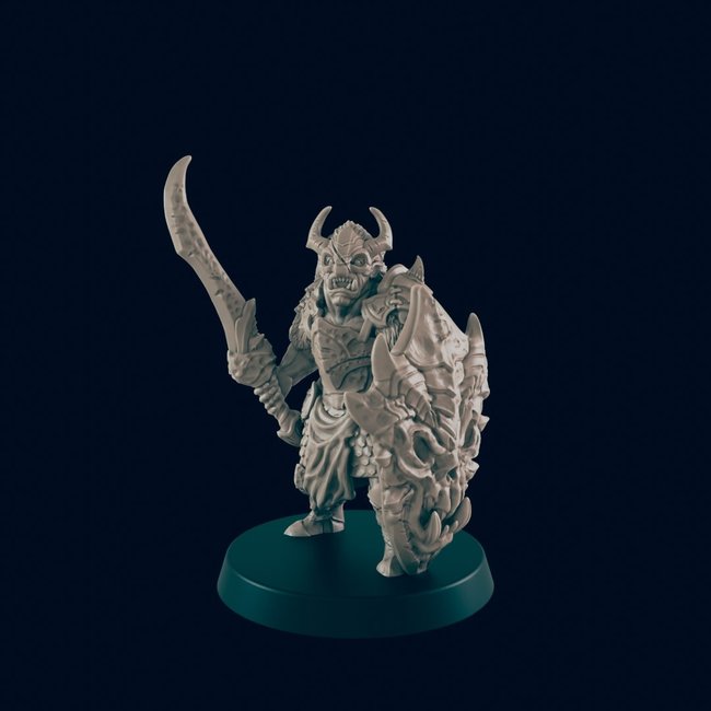 3D Printed Miniature - Orc Chieftain  - Dungeons & Dragons - Beasts and Baddies