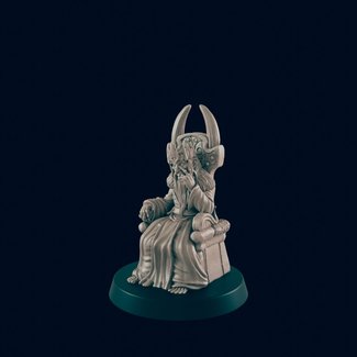 3D Printed Miniature - Mad King in Throne  - Dungeons & Dragons - Beasts and Baddies