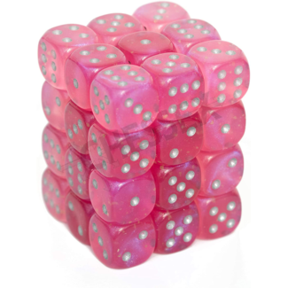 Chessex Chessex Borealis 12mm d6 Pink/silver Luminary Dice Block (36 dice)