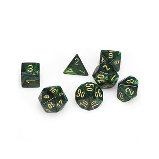 Scarab Jade/gold Polyhedral 7-Die Set