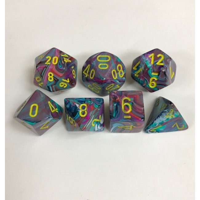 Festive Mosaic/yellow Polyhedral 7-Die Set