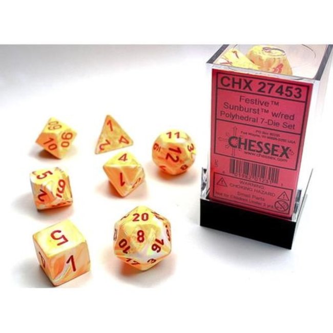 Festive Sunburst W/red Polyhedral 7-Die Set