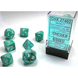 Marble Oxi-Copper/White Polyhedral 7-Die Set