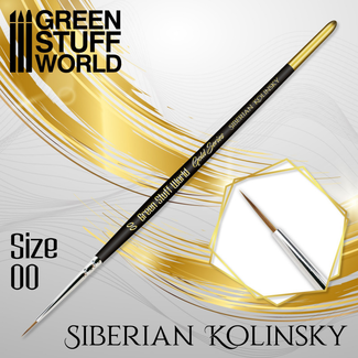 Green Stuff World GOLD SERIES Siberian Kolinsky Brush - Size 00