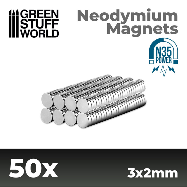 Neodymium Magnets 3x2mm - 50 units  (N35)