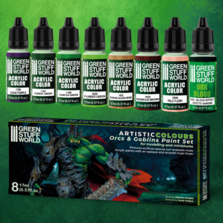 Green Stuff World Paint Set - Green (Box x8)