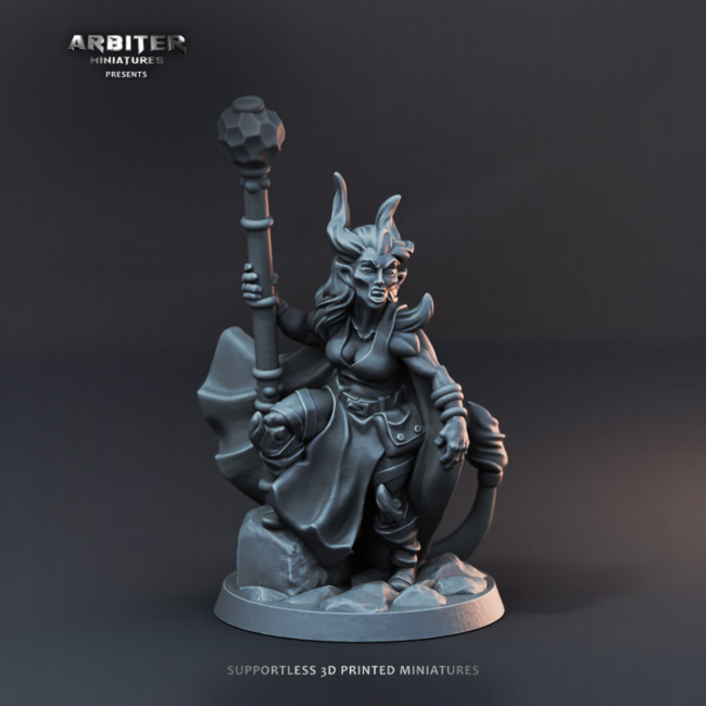 3D Printed Miniature - Demonkin Female 03 - Dungeons & Dragons - Hero of the Realm KS