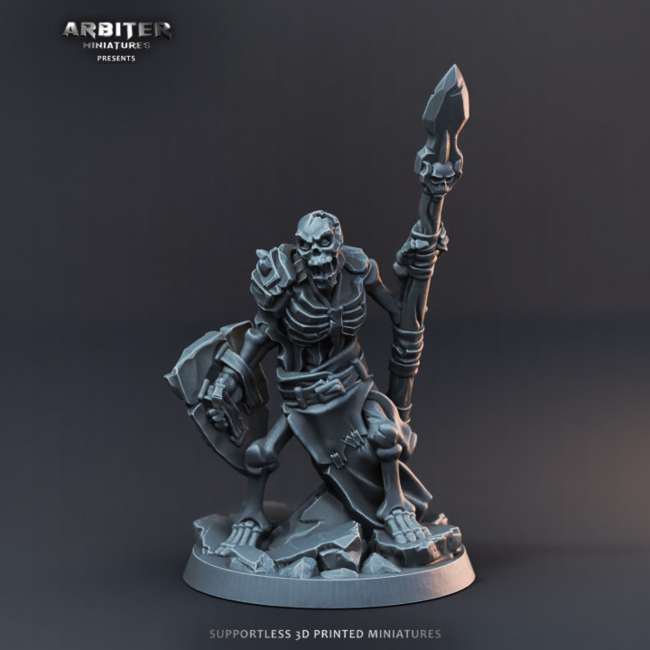 3D Printed Miniature - Legion of the Dead Skeleton Spear 01