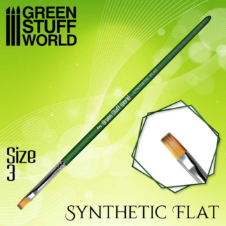 Green Stuff World GREEN SERIES Flat Synthetic Brush Size 3