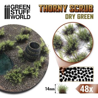 Green Stuff World Thorny SPIKY Scrub - DRY GREEN