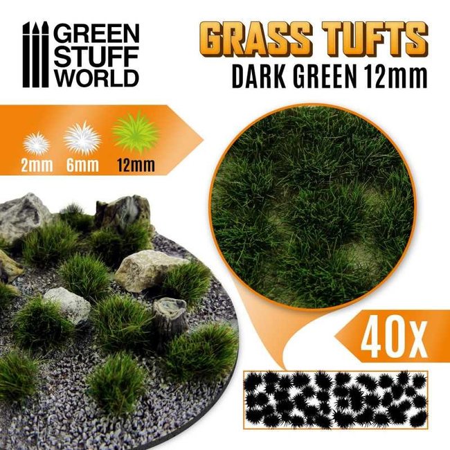 Grass TUFTs 12mm XL - DARK GREEN