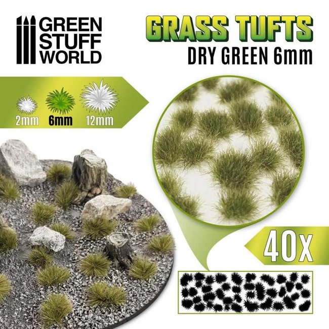 Green Stuff World Tufts 6mm - DRY GREEN