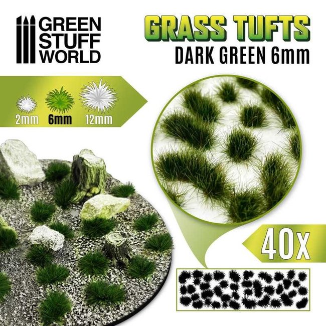 Grass Tufts 6mm - DARK GREEN