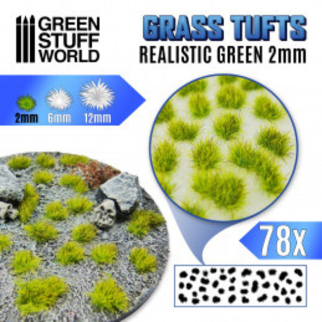 Tufts 2mm - REALISTIC GREEN