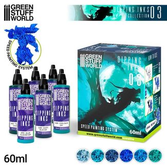 Green Stuff World Paint Set - Dipping collection 03 (BLUE/TURQUOISE)