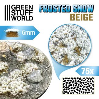 Green Stuff World Shrubs TUFTS - 6mm FROSTED SNOW - BEIGE