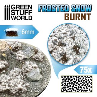 Green Stuff World Shrubs TUFTS - 6mm FROSTED SNOW - BURNT