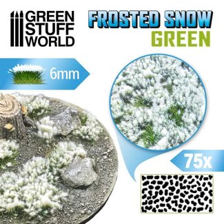 Green Stuff World Shrubs TUFTS - 6mm FROSTED SNOW - GREEN