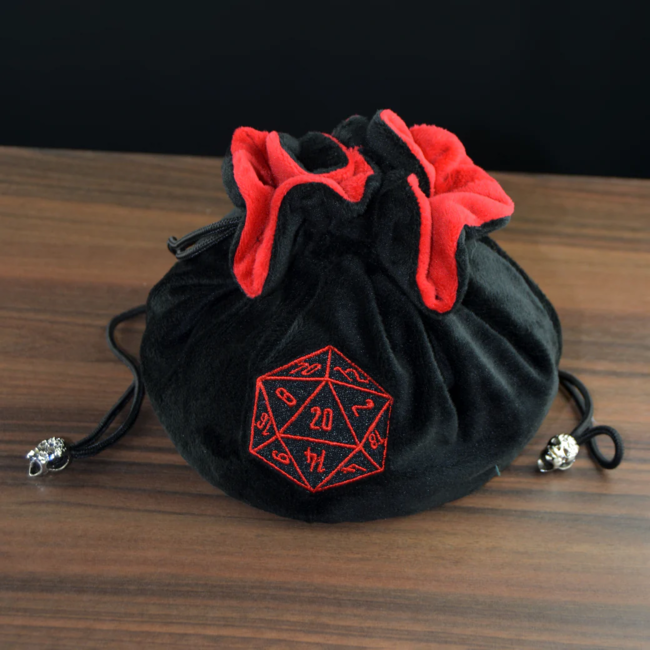 Multi-pocket d20 Dice Bag - Black