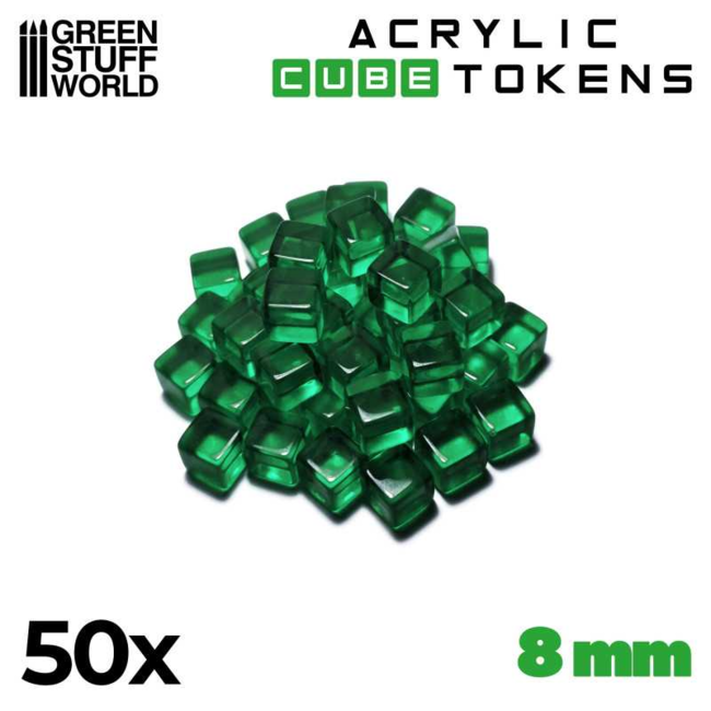 Green Cube tokens 8mm