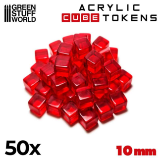 Green Stuff World Red Cube tokens 10mm
