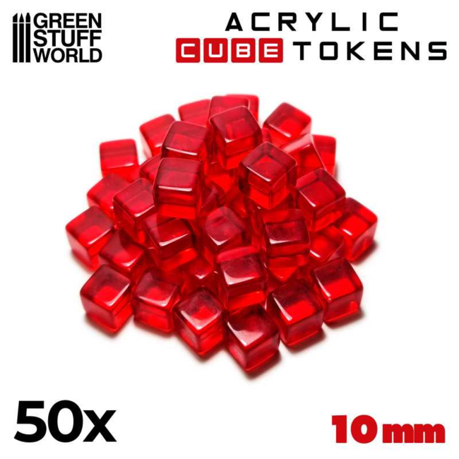Red Cube tokens 10mm