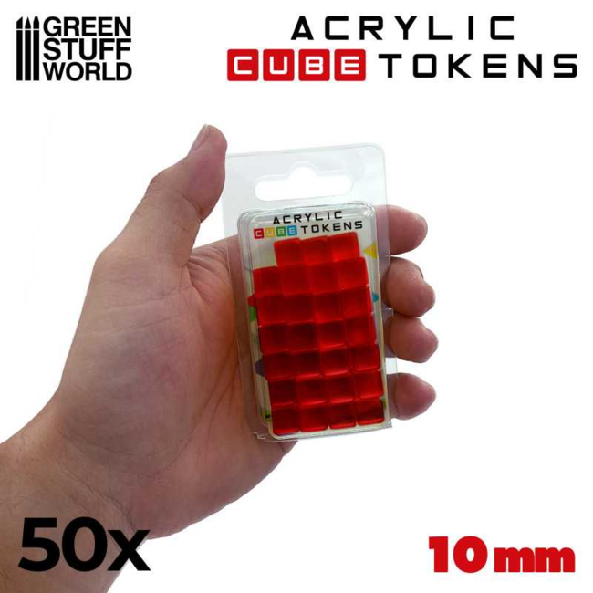 Red Cube tokens 10mm