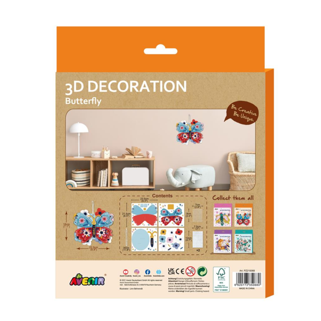 Avenir 3D Decoration Medium: BUTTERFLY 5+