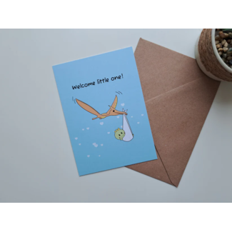 GummyPinkGraphics Greeting card Flying dinosaur carrying Billy + envelope