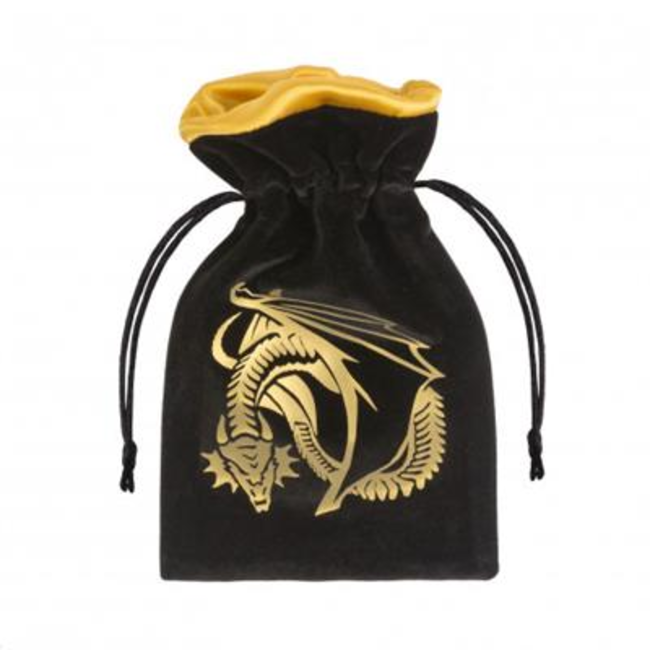 Dragon Black & golden Velour Dice Bag