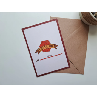 GummyPinkGraphics Greeting card Level up EXP + envelope